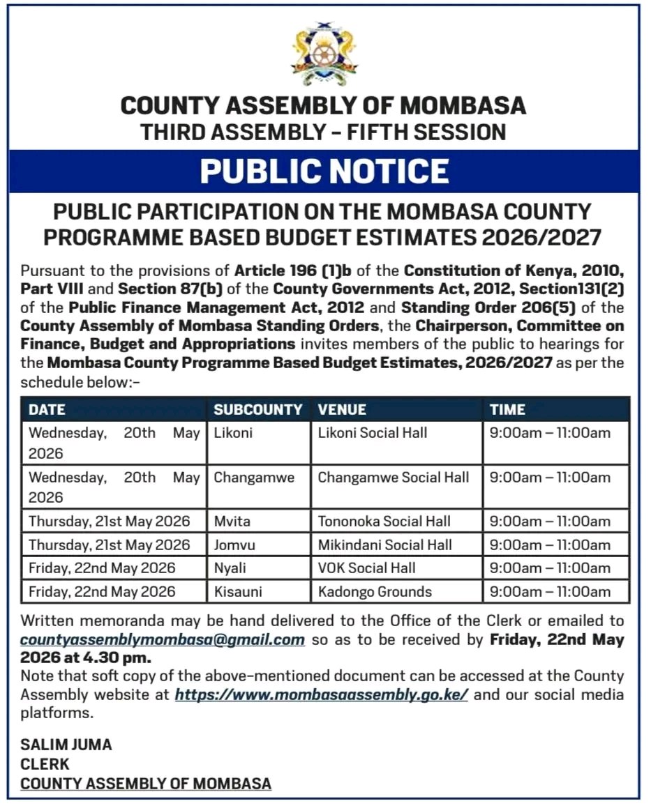 UHAKINAUSAWAOR1's tweet photo. Wakaazi wa Mombasa mjitokeze kwa wingi kutoa maoni https://t.co/i8qYs8cz3T pia ni wakati muafaka kuuliza maswali jinsi fedha zilitumika kwa miradi iliyopita 2024/2025. https://t.co/dVS0Y6z2Pu