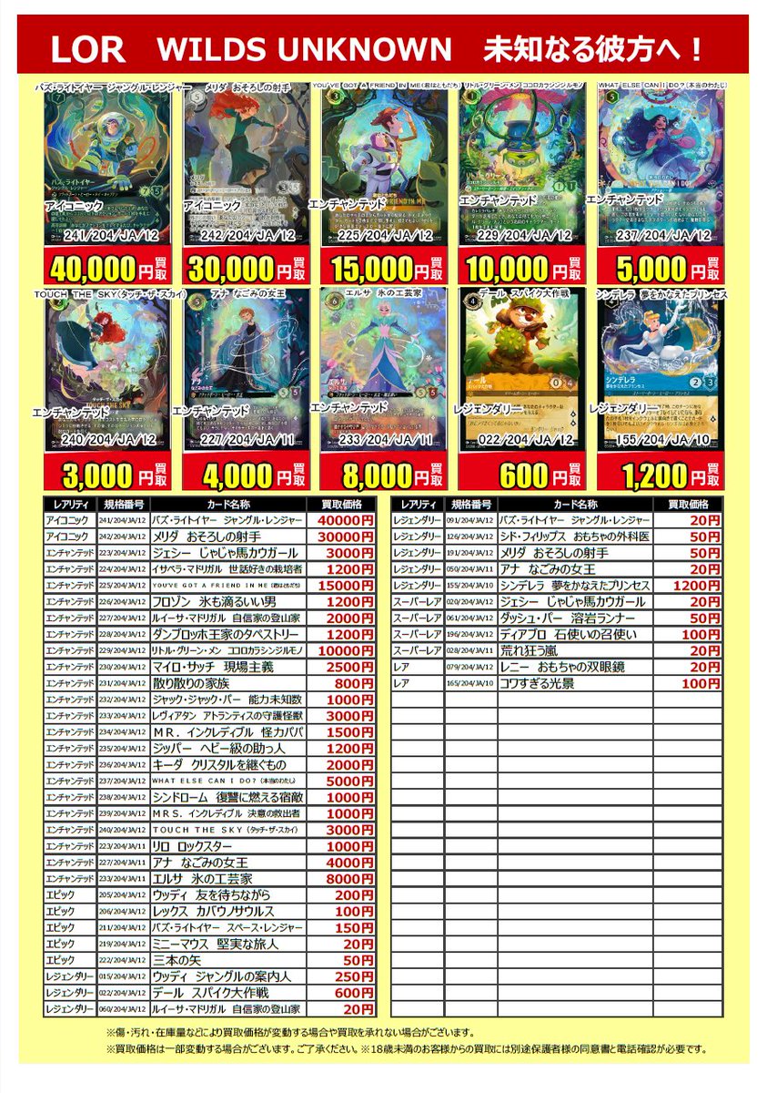 【激レア・お買い得　24-25シーズン】　ハキミ　値段交渉有り トレカ買取】 #ディズニーロルカナ #WILDS_UNKNOWN #未知なる彼方へ