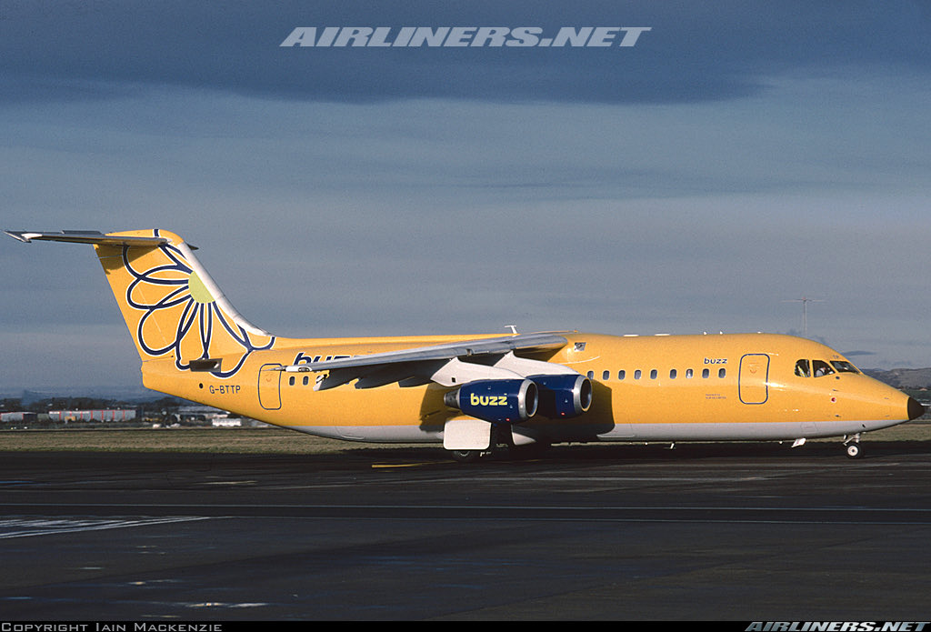 Buzz (KLM UK) BAe 146-300 G-BTTP GLA/EGPF Glasgow Airport December