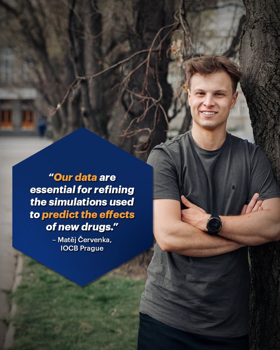 IOCBPrague's tweet photo. A student at @VSCHT, who works in Pavel Jungwirth’s group at our institute, focused his research on so-called cation-π interactions—intermolecular forces that play an important role in the reading of genetic information, the functioning of membrane proteins, and receptors in the brain.