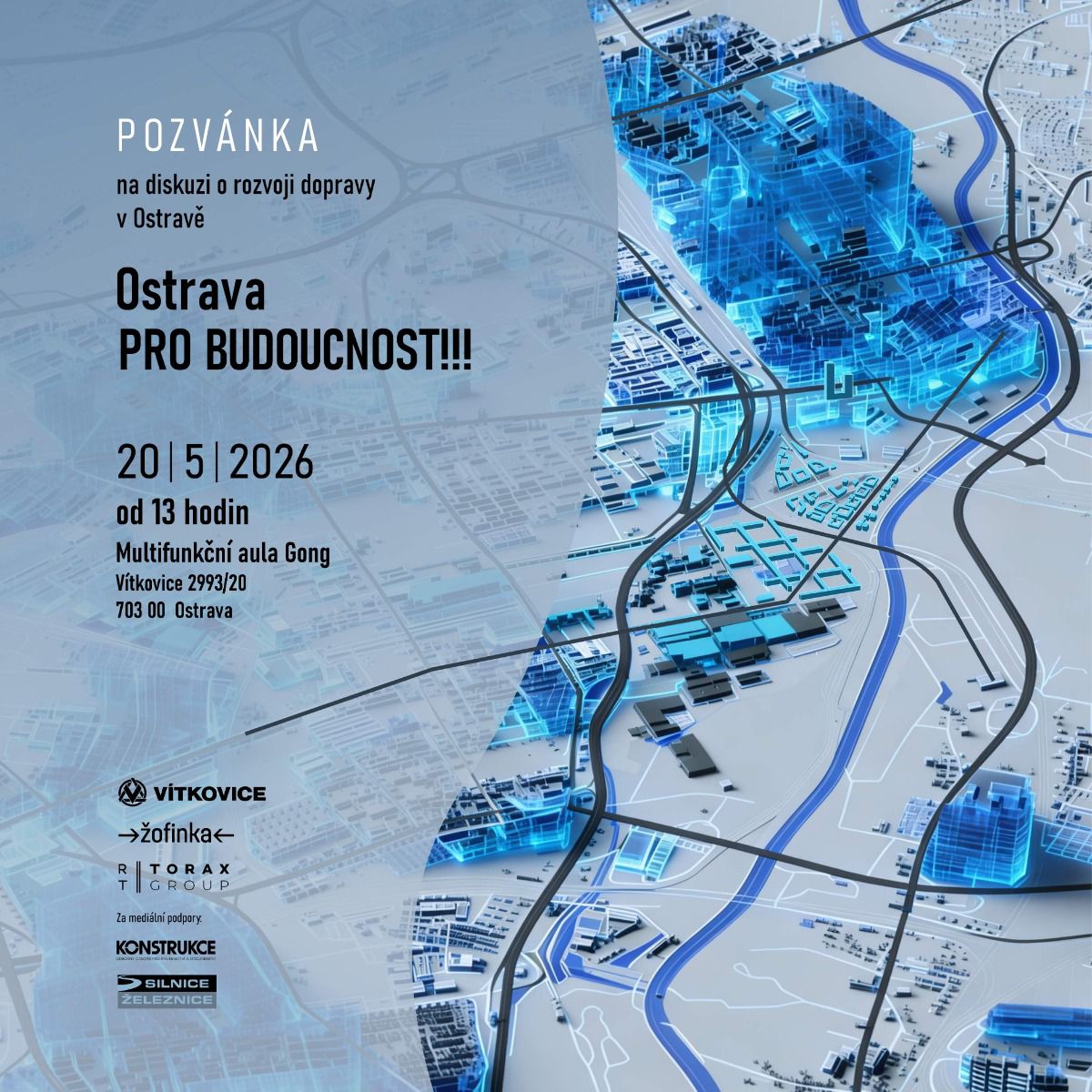 AVitkovice's tweet photo. Už příští týden v Gongu: Ostrava PRO BUDOUCNOST!!! 🚋🏙️

Jak se bude dál rozvíjet Ostrava? Co čeká dopravu, centrum města a klíčové projekty v dalších letech?

Přijďte na otevřenou diskuzi s architekty, odborníky na dopravu, developery i zástupci politických stran. https://t.co/TUz9MfpnO3