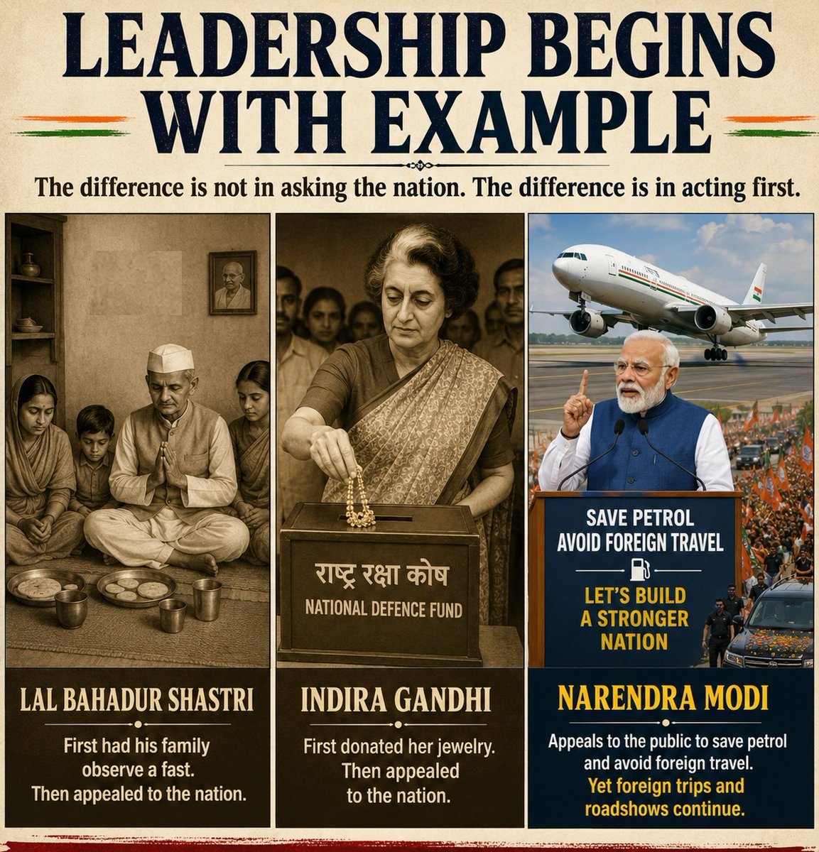 Practice what you preach, Mr. Modi.
.
#LalBahadurShastri #IndiraGandhi #NarendraModi #ModiFailedIndia #ModiDisasterForIndia