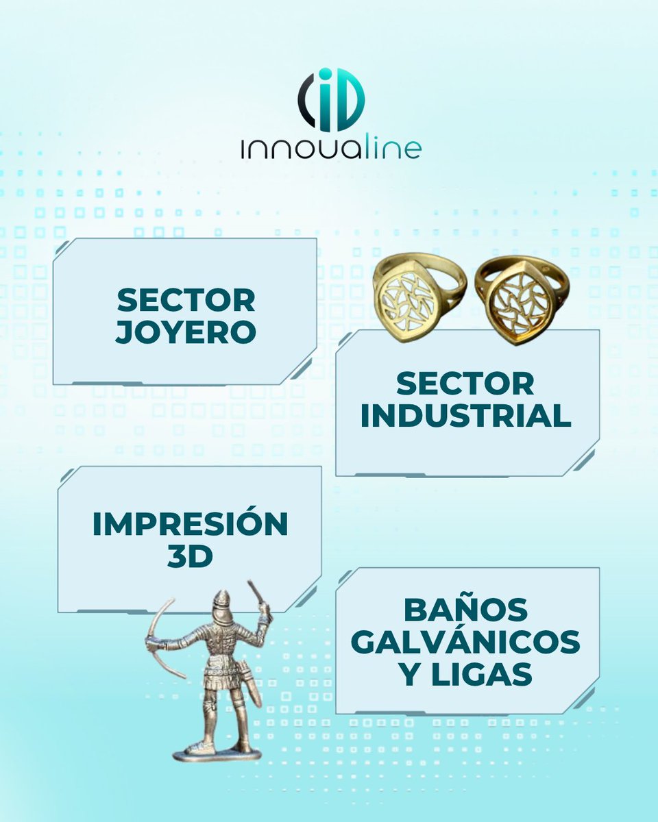 Innovaline's tweet photo. 🌸 #Mayo es el momento perfecto para impulsar tu taller.
💍 Sector joyero
⚙️ Tecnología industrial
🖨️ Impresión 3D
✨ Baños galvánicos y ligas

En #Innovaline te ayudamos a trabajar con más precisión, rapidez y eficiencia.

📩 comunicacion@innovaline.es
🌐 https://t.co/NuSDGpQ3AK https://t.co/BMIaoLqa8H