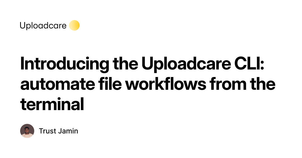 Uploadcare's tweet photo. The Uploadcare CLI is live. 💫💫💫

The full Upload &amp; Delivery Platform, scriptable from the terminal. One binary. CI/CD and AI-agent ready.

How we built it, and a batch pipeline that deletes thousands of files in two commands: https://t.co/8Os7NzFd65 https://t.co/XcH44oOLWY