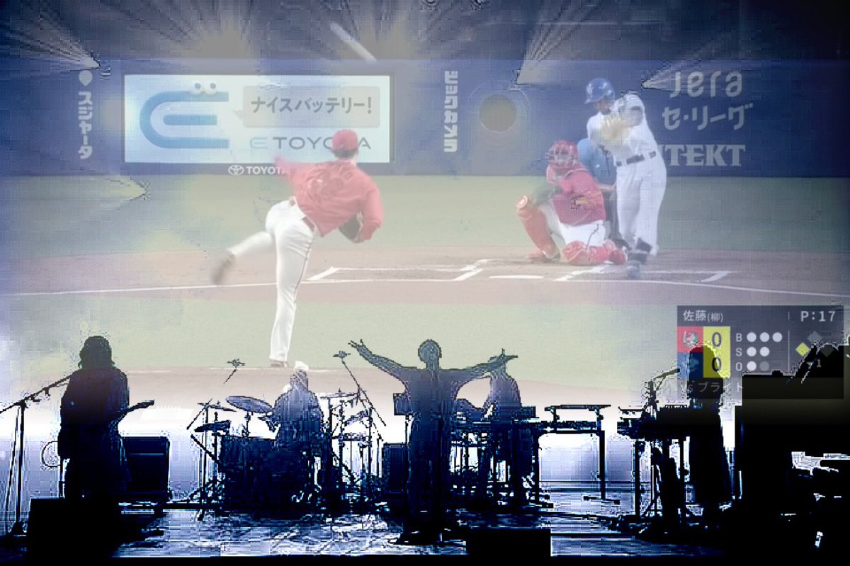 kurodaction's tweet photo. こんなサカナクションは嫌だ

ライブ中にバックモニターでドラゴンズ戦を中継 https://t.co/OLFuYmjEGa