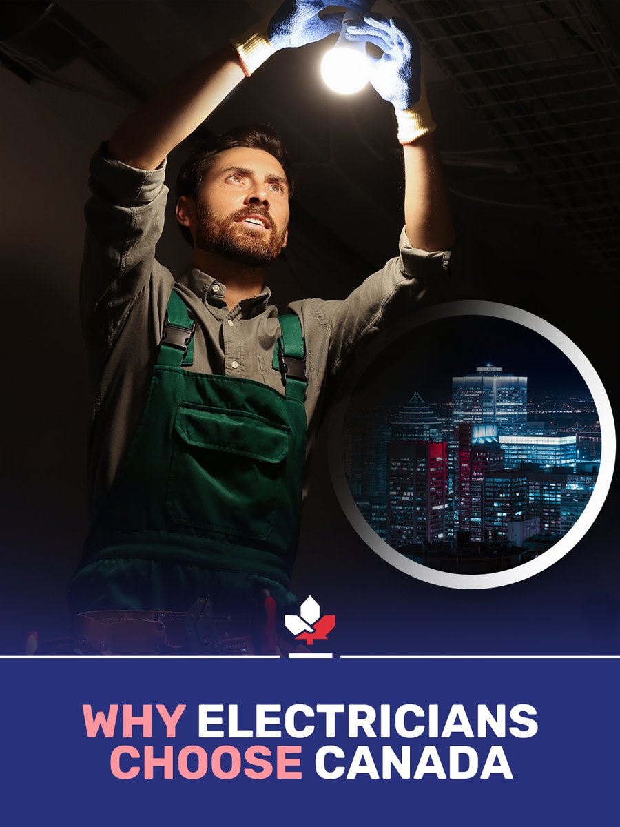 MDCCanada's tweet photo. Electricians are in high demand in Canada! 💼🇨🇦 Enjoy high salaries, stable jobs, and paths to permanent residency. Start your journey now: https://t.co/cLT08fXf83 
#CanadaOpportunity #ElectricianJobs #WorkAbroad #CanadaPR #ImmigrationHelp https://t.co/ldnfGoPH9w