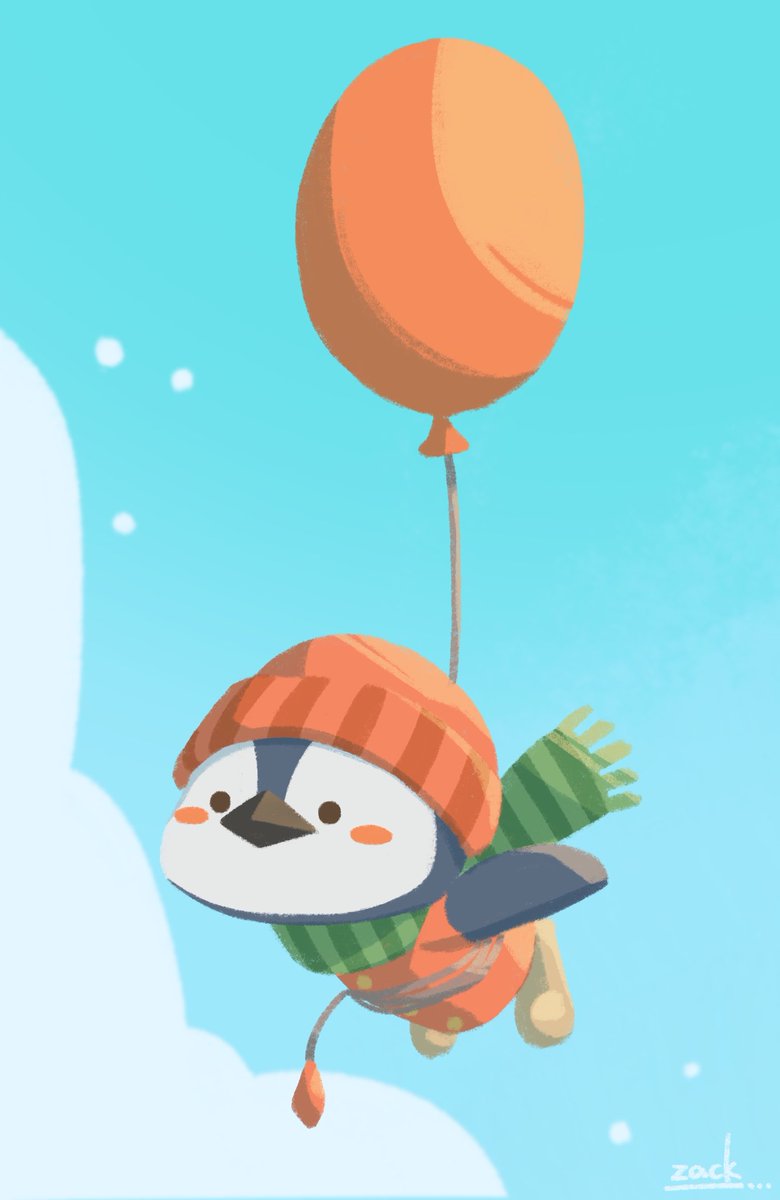 飛んでみたいなぁ🐧
#イラスト #ペンギン
