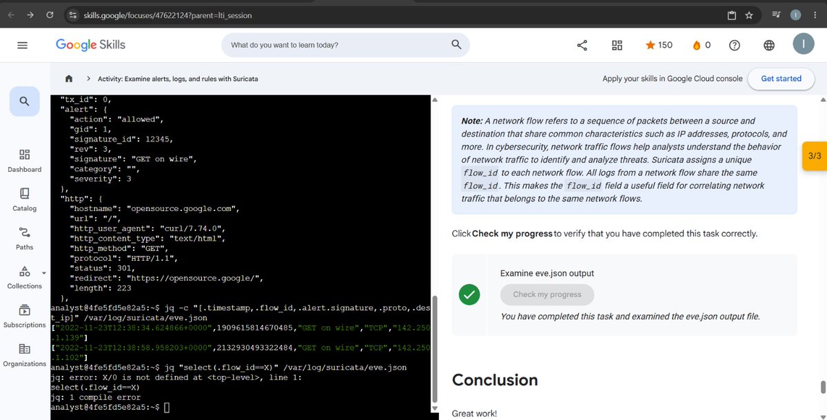 Ibroheeeem's tweet photo. Day48/ #100DaysInCybersecurity I Completed Course 6: Sound the Alarm – Detection & Response✅
I Worked with Suricata rules, packet captures, logs (fast.log & eve.json), tcpdump, SIEM tools, & incident response processes.
@ItexperienceI @ireteeh @OnijeC @RedHatPentester https://t.co/B8D8XdA19r