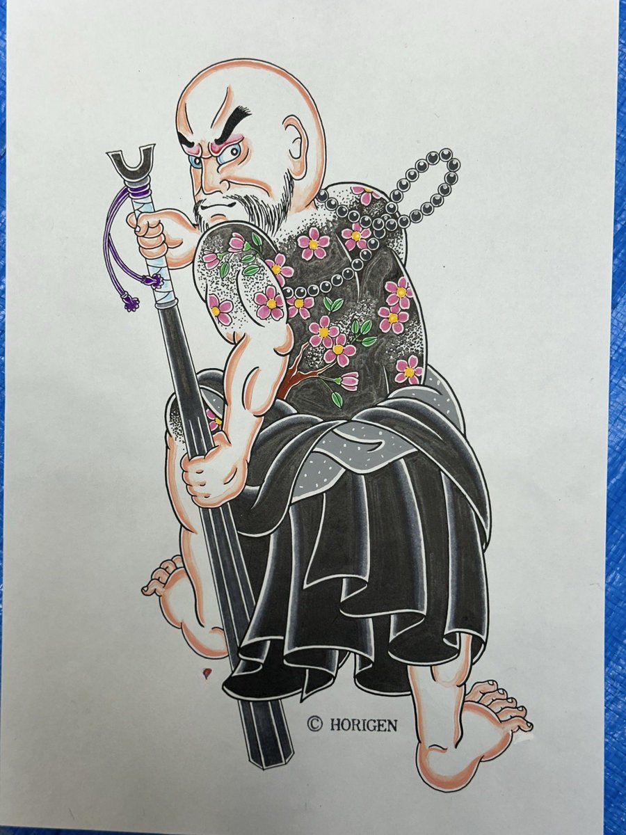 hgtattoo72's tweet photo. 花和尚魯智深　刺青の下絵をAIで立体化。　#刺青　#tattoo  #JapaneseTattoo #水滸伝　#福岡市 https://t.co/5qUo5TLtCv