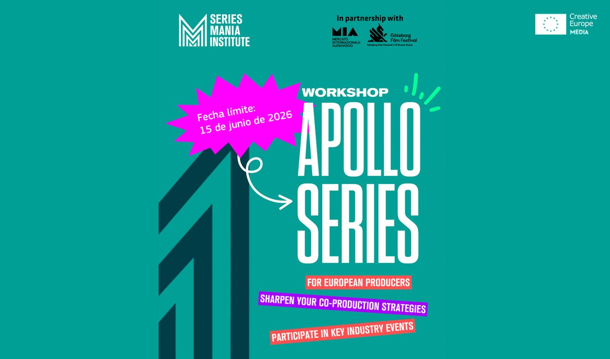 OficinaMEDIAEs's tweet photo. Series Mania Institute: Abierta la convocatoria de Apollo Series 2026.
Combina mentoría personalizada y acceso a eventos clave de la industria.
Más info > https://t.co/M9IqNRsM3e
#ApolloSeries #SeriesManiaInstitute https://t.co/z4WBhROepH