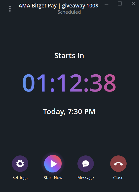 👍 AMA Bitget Pay|  giveaway 100$

⏰ 19:30 Tuesday | 12/5/2026
📍 t.me/bitgetvnoffici…

✅Participate in the AMA: 25$
✅Quiz: 50$ 

———
This information is for reference only and is not investment advice❗️
