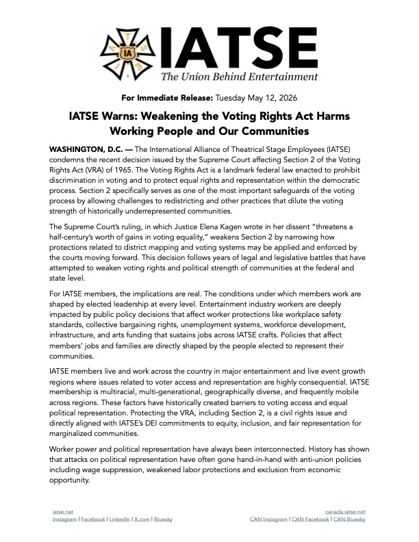 IATSE // #IASolidarity tweet media