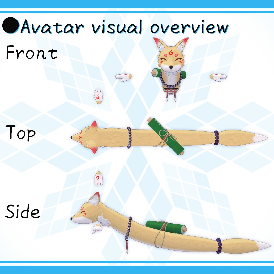 Snowlight0102's tweet photo. アバターモデル「管狐(Kudagitsune)」をBOOTHで発売しました！

過去にアクセサリー用として発売した子を、アバター用に変更・追加・再セットアップしたものです。

VRC Marketplaceでも販売しているので、改変やアップロード作業のご都合で購入場所をお選びください☃️

↓ URLは吊り下げツイートに ↓ https://t.co/2Qvp1kDy8U