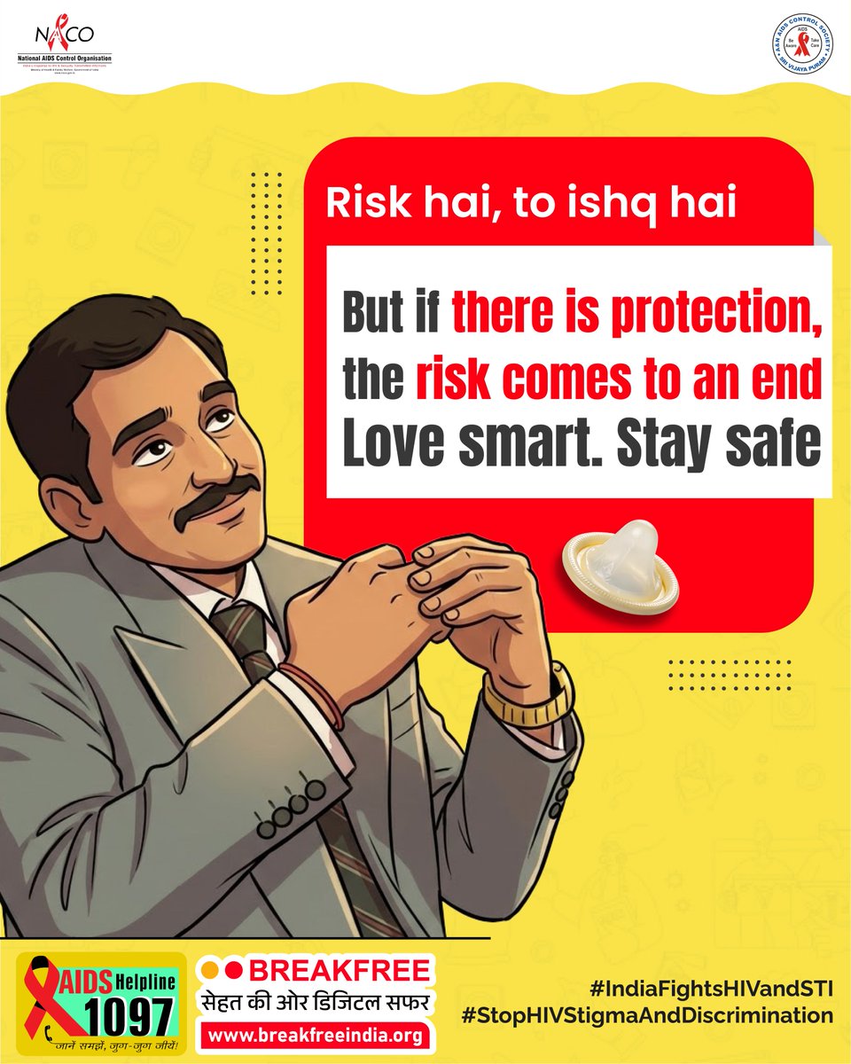 andamansacs's tweet photo. ❤️ Risk hai, to ishq hai… but with protection, risk takes a backseat.
🛡️ Love smart. Stay safe.
.
.
.
#SafeLove #HIVAwareness #UseProtection #StayProtected #HealthFirst https://t.co/tTUVGbVP4l