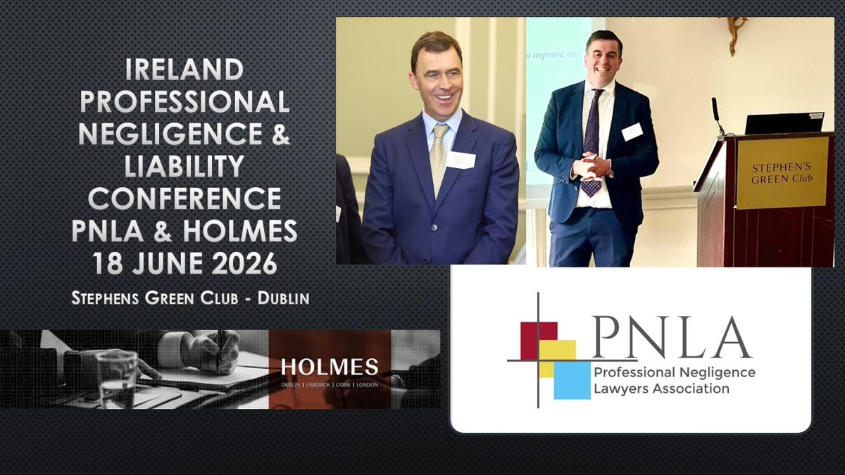 PNLAProfNegLaw's tweet photo. AI runs through 3 sessions at PNLA &amp; @HolmesLawLLP  Dublin, 18 June.
Hayden SC - AI &amp; privilege. 
Sage - AI &amp; insurance. 
Perdisatt - risk &amp; opportunity.

Three perspectives. One technology reshaping the professions. 
>> https://t.co/Zu5E8h0V8q 

#ProfessionalNegligence #IrishLaw https://t.co/shEVQSJAEk