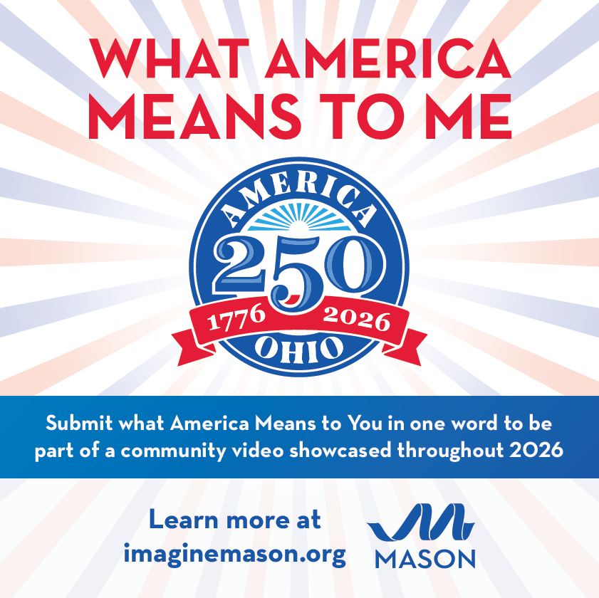 imaginemason's tweet photo. As the City of Mason celebrates America's 250th anniversary throughout 2026, community members are invited to share their American story, telling in one word what America means to you as part of a video to be shared at Red, Rhythm, and Boom.
Learn more: https://t.co/z885BUEGsS https://t.co/JDmr5WCErZ