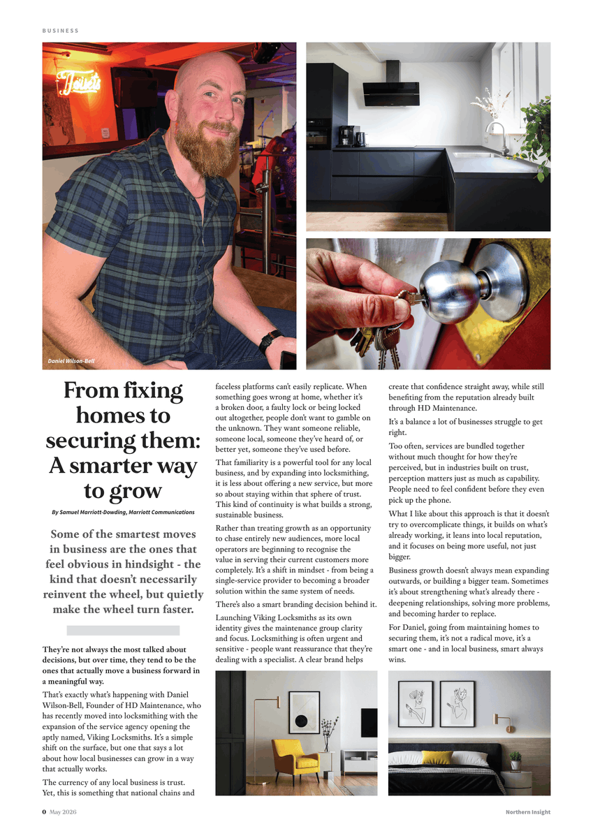 SamMarriottD's tweet photo. My latest @NInsightmag column focuses on a business built by a good friend of mine - and more importantly, on a mindset I think more industries need to adopt. https://t.co/kZ66Oj7B4e