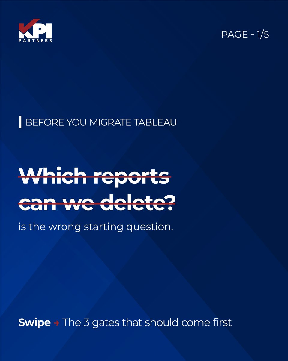 KPIPartners's tweet photo. Most BI consolidation projects fail because they start with the wrong question: “Which reports can we delete?”  

Before consolidation, you need: 
• Same data model 
• Same KPI definitions 
• Compatible grain https://t.co/amijFKtl3X