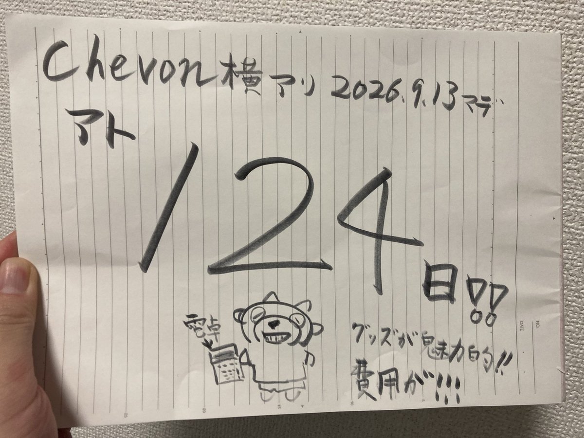 Chevon横アリまであと124日‼️】 こんばんは！ Chevon横アリまであと