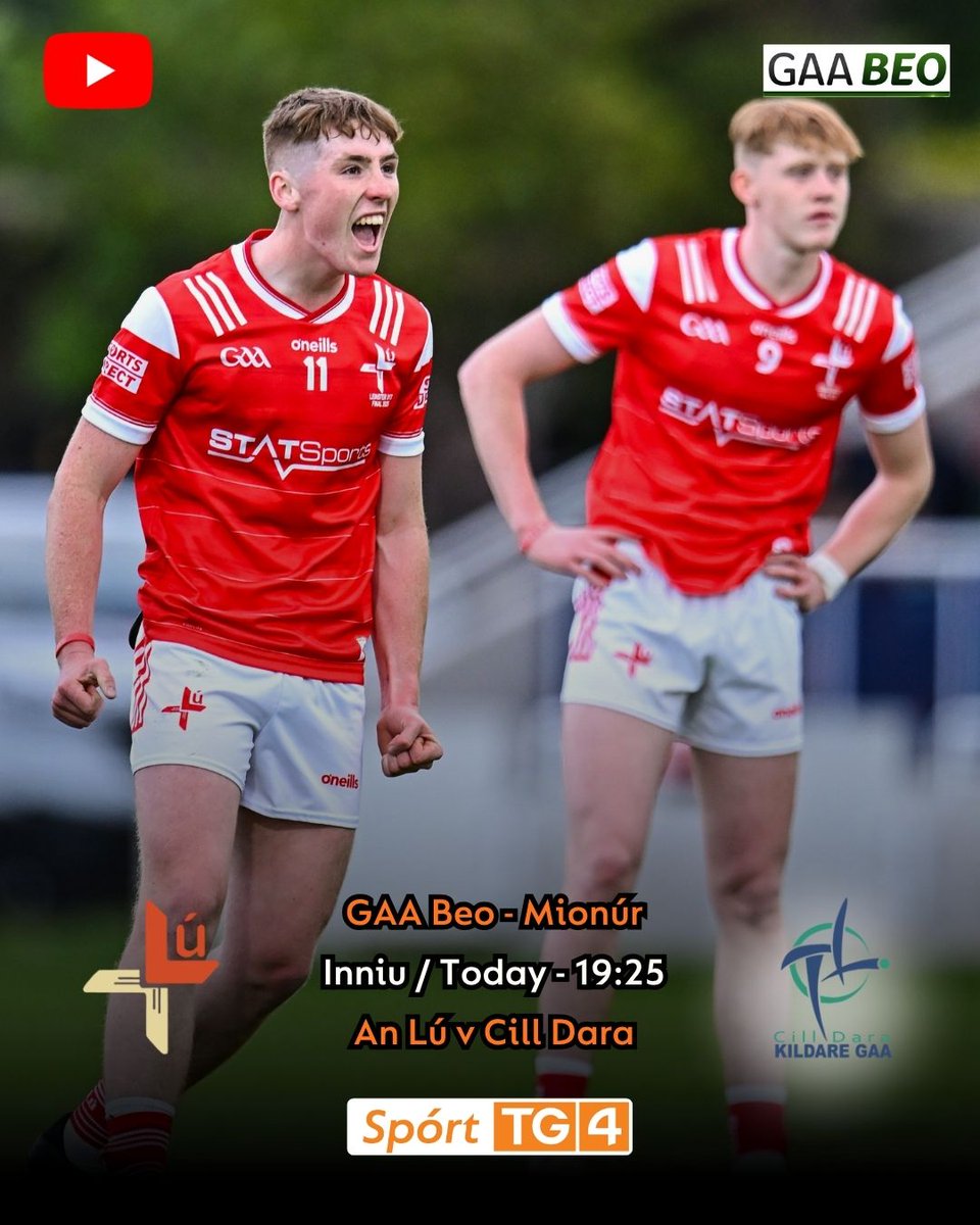 SportTG4's tweet photo. Cluiche Leathcheannais Craobh Mionúr Laighean, anocht ar YouTube SportTG4 🙌

Coverage of the Leinster Minor Football championship Semi-Final tonight on YouTube💻

🗓️ Anocht/Tonight
⏰ 19:25
🏐 @louthgaa v @KildareGAA 
🔗 https://t.co/DJEDM5y6x9

@GAA_BEO #GAABeo https://t.co/VVNBAfAvrE