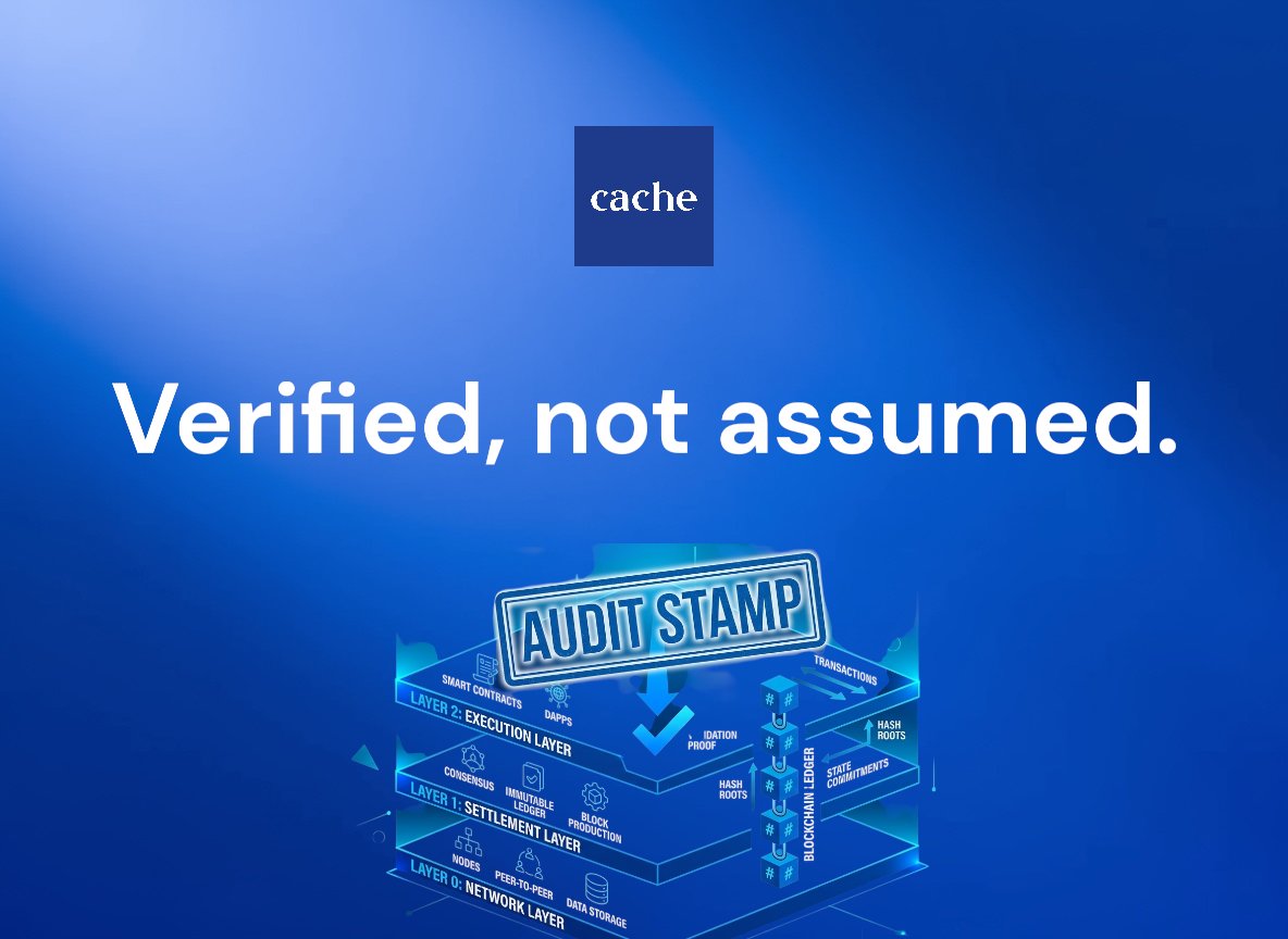 Cache smart contracts are independently audited and tested for security vulnerabilities.

This ensures the system behaves exactly as designed, with verifiable transparency on-chain.
👏