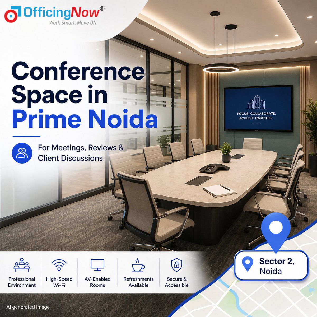 OfficingNow's tweet photo. Need a meeting-ready space in Noida?

Explore this 15–20 seater conference room in Sector 2 for client meetings, interviews, reviews and team discussions.

Shortlist on OfficingNow:
https://t.co/Sgf4dOXjC4

#OfficingNow #NoidaWorkspace #Go4Office #ConferenceRoom https://t.co/VZd3skpaRp