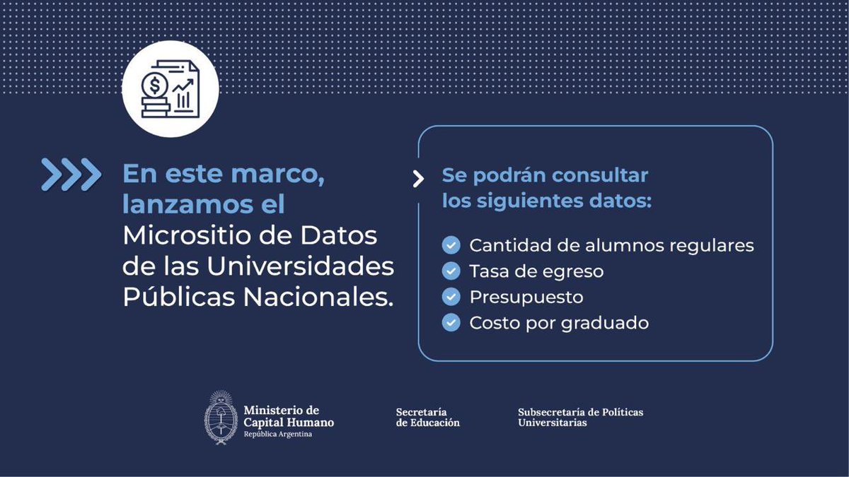 El Ministerio de Capital Humano, a través de la Subsecretaría de Políticas Universitarias, informa que frente a las denuncias sobre un supuesto desfinanciamiento de las Universidades Nacionales, resulta imperioso analizar los datos reales que sustentan la gestión de los recursos