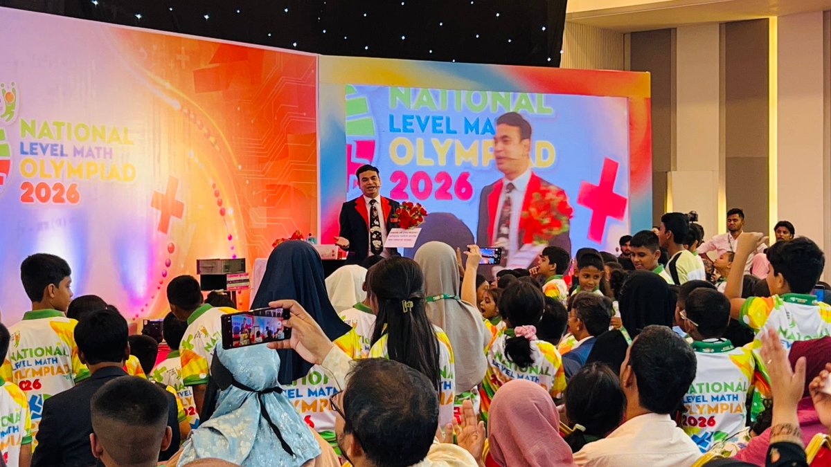OmorSharif01's tweet photo. 🌹Congratulations to all winners & participants of NATIONAL LEVEL MATH OLYMPIAD 2026🇧🇩.
🎉Proud to share magical moments with the brilliant future leaders of Bangladesh. Always best wishes..
#NationalMathOlympiad2026 #MagicEvent #YoungGenius #MagicianOmarSharif #Dhaka #Bangladesh https://t.co/aiPoQwsfB3
