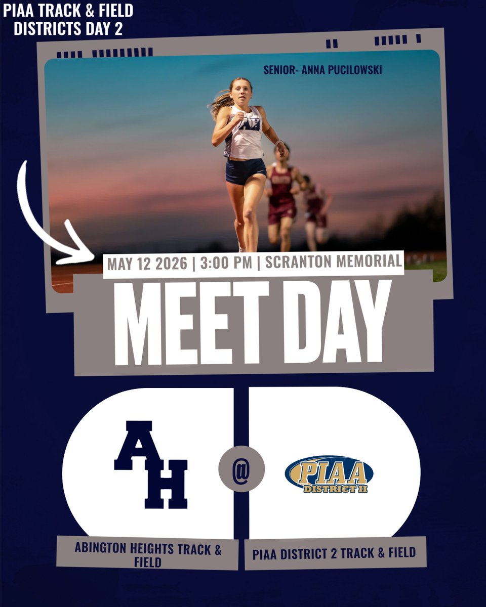 AHCometsXCTF's tweet photo. It's Districts day 2 today!! Officially, the last day of competing for our Comets this season. Let's GO FOR GOLD and finish on empty. Same as yesterday, we're starting at 3:00 at Scranton Memorial Stadium; come support! ✨🥳🏅

#GOCOMETS https://t.co/evCOENOzvB
