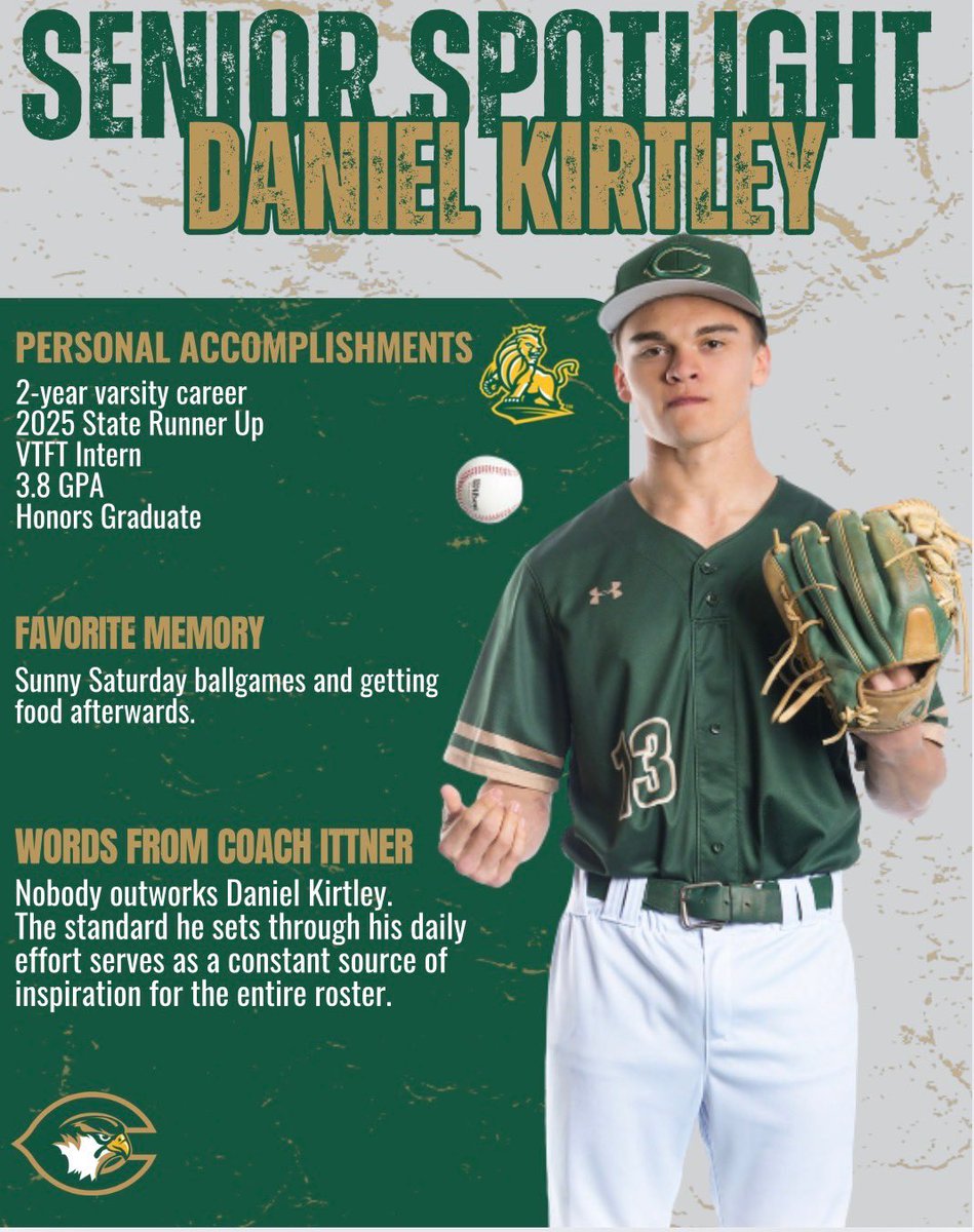 Cox__Baseball's tweet photo. Kicking off Day 2 of our Senior spotlights is Daniel Kirtley! https://t.co/1RkUa5M87K