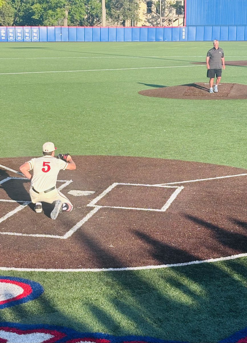 lora_wedd's tweet photo. Pretty Special night when your grandpa gets to throw you the first pitch. #chestylions @HHardesty123 @DirkWedd https://t.co/eraAOpPKg3