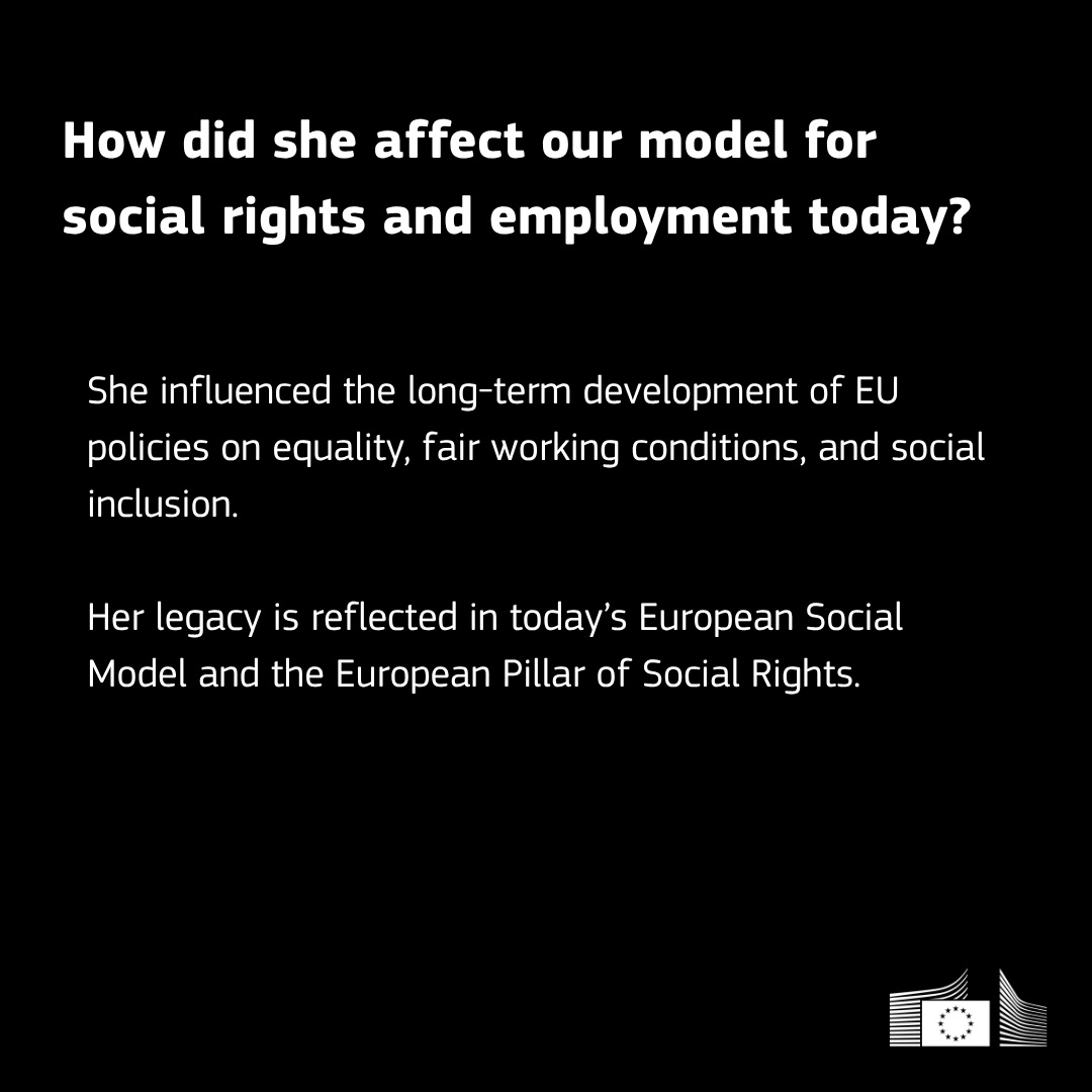 EU_Social's tweet photo. Rights at work. Equal pay. Protection from discrimination. It feels natural to have these rights today, but that wasn’t always the case.

It took people like Simone Veil to fight for them.

We honour her legacy with 👇
🩵European Pillar of #SocialRights
🩷Anti-Poverty Strategy https://t.co/1eM6miQTT9