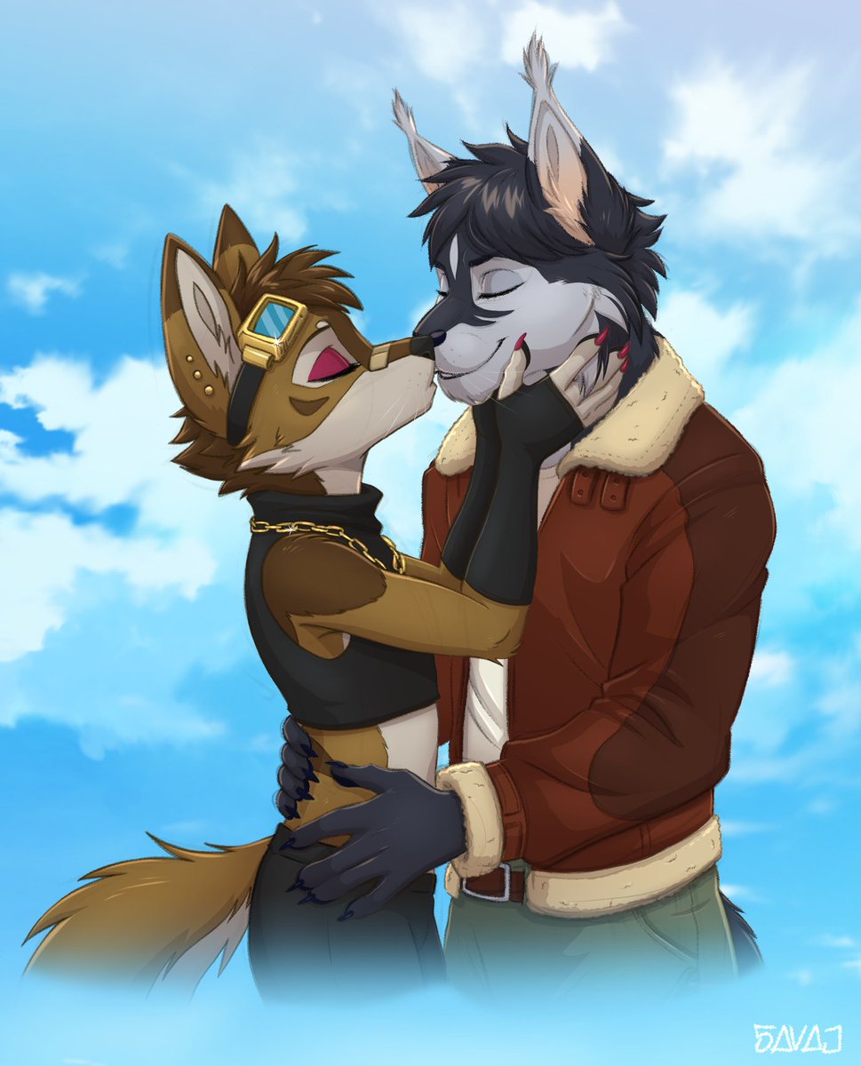 SavajBunny's tweet photo. 💋  Smoochy commission for @ReagentTroika 
#furry #furryart https://t.co/h8bWEe8Vei
