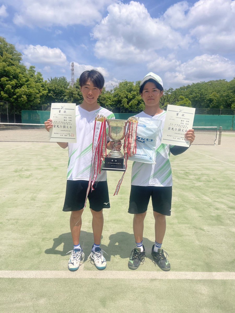 thssta1's tweet photo. 大会名に誤りがあったため訂正して再度投稿いたします🙇‍♂️

県選手権、男子個人の結果です。
優勝は宇都宮短期大学附属高等学校の君島・藤田ペアです！おめでとうございます！ https://t.co/BI36mE0eP5