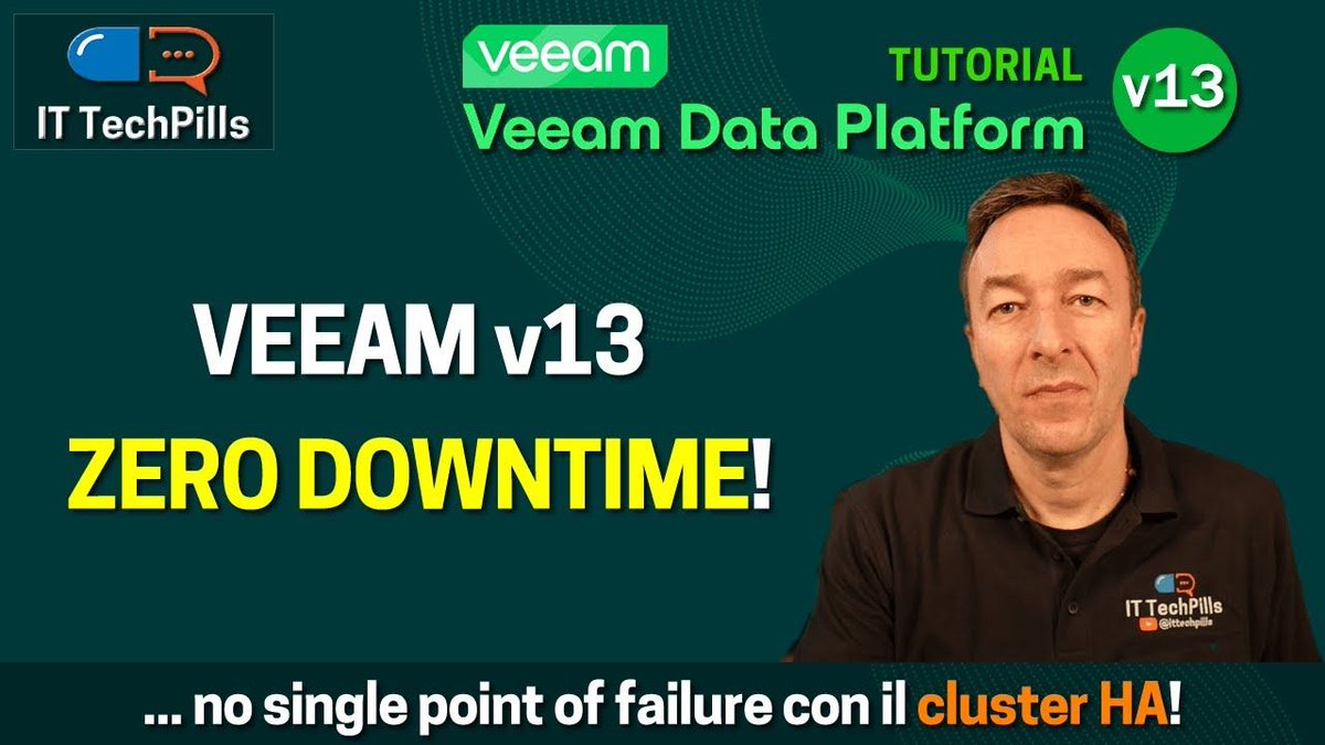 NoLabNoPartY's tweet photo. [ Video ] Come configurare un Cluster HA in Veeam 13
 https://t.co/hm1EGQDyq3 #Veeam13 #Veeam13tutorial #VeeamClusterHA #HighAvailability #Backup #zerodowntime https://t.co/vxIJUotdMT