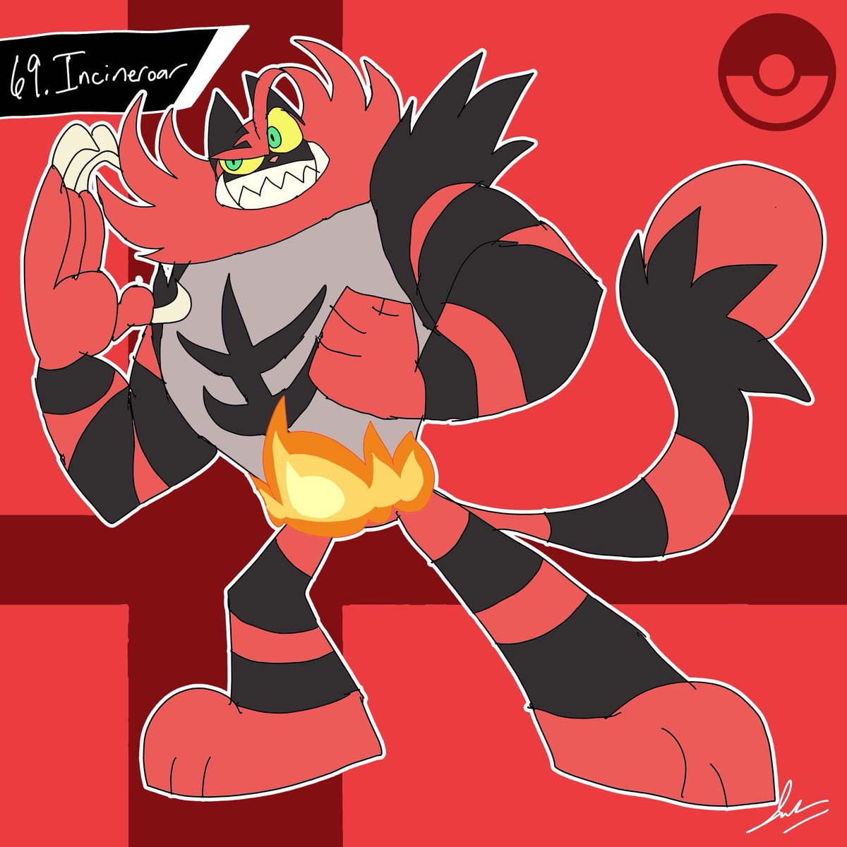 Pink Ink Incineroar Drawing Every Smash Character: 69. Incineroar #incineroar #pokemon # ...