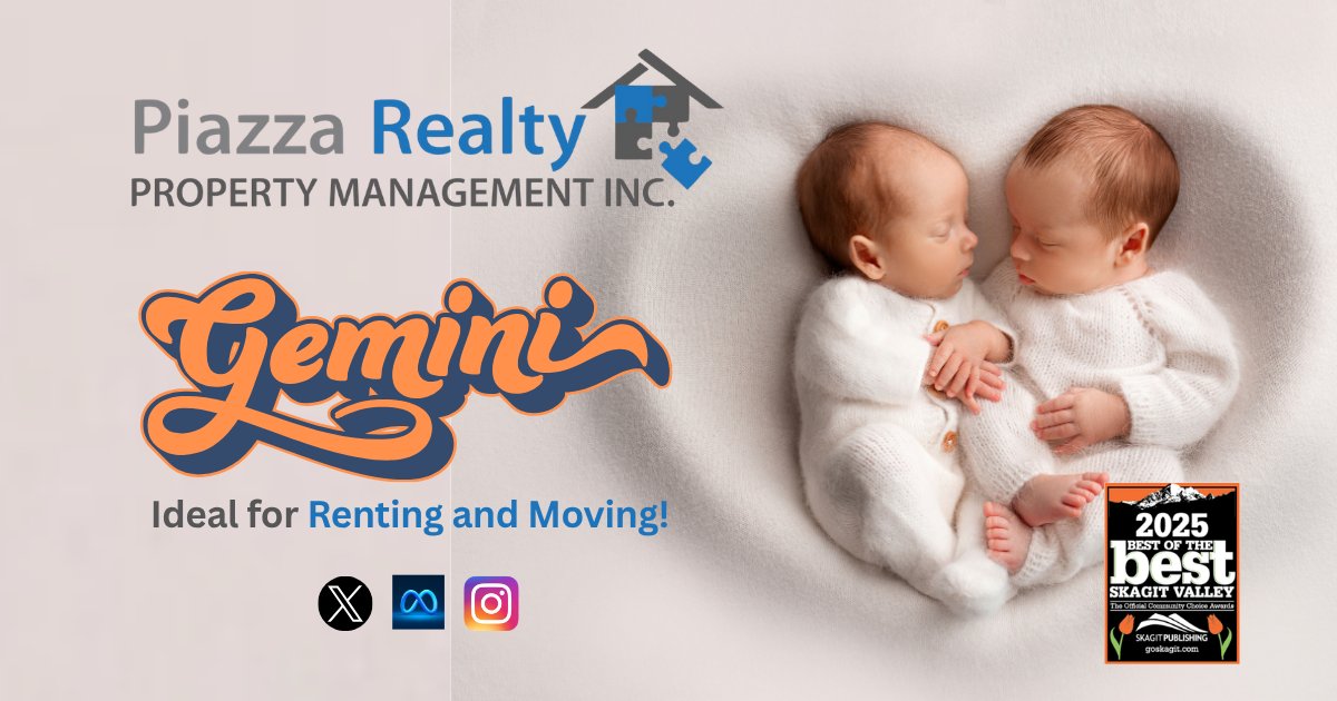 piazzaRPM's tweet photo. According to zodiac astrology for Gemini, June is considered an ideal month for renting and moving This period is said to bring high energy, mental clarity, and new opportunities for personal growth.
Call (360) 424-7368 to get started today with our listings in Skagit Valley. https://t.co/ujQc74IccG