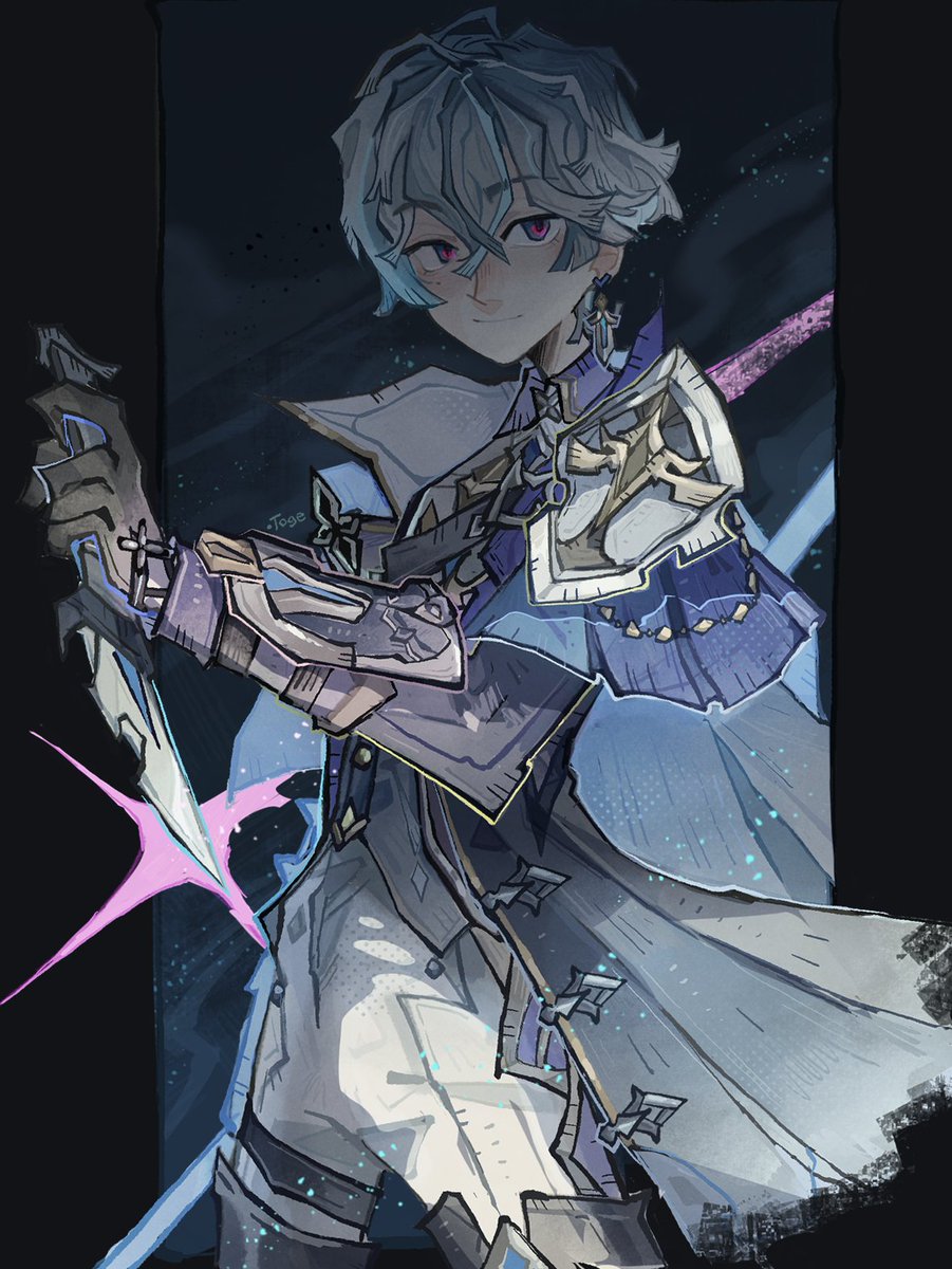 Dottoge_'s tweet photo. The cold gaze~❄️
#Lohen #原神 https://t.co/EiDm2OyIDd