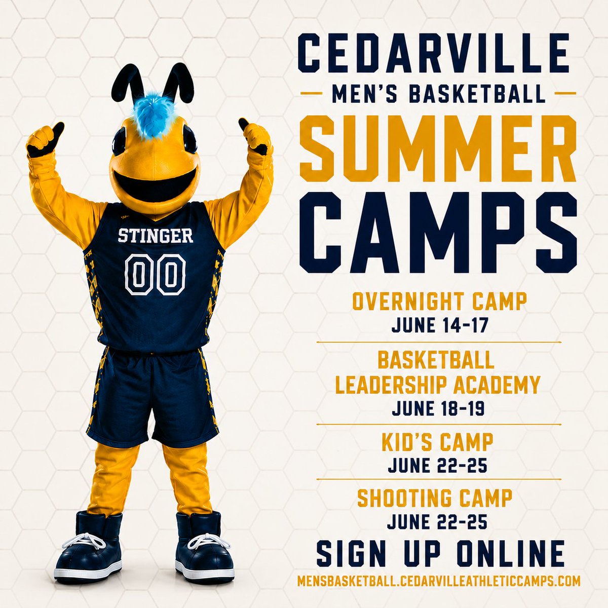 CedarvilleMBB's tweet photo. 🚨Summer Camps🚨

1️⃣Overnight Camp ➡️June 14-17

2️⃣Basketball Leadership Academy ➡️June 18-19

3️⃣Kid’s Camp ➡️June 22-25

4️⃣Shooting Camp ➡️June 22-25

🔗https://t.co/vNHOwiaZ5u https://t.co/XiYcPl6Alu