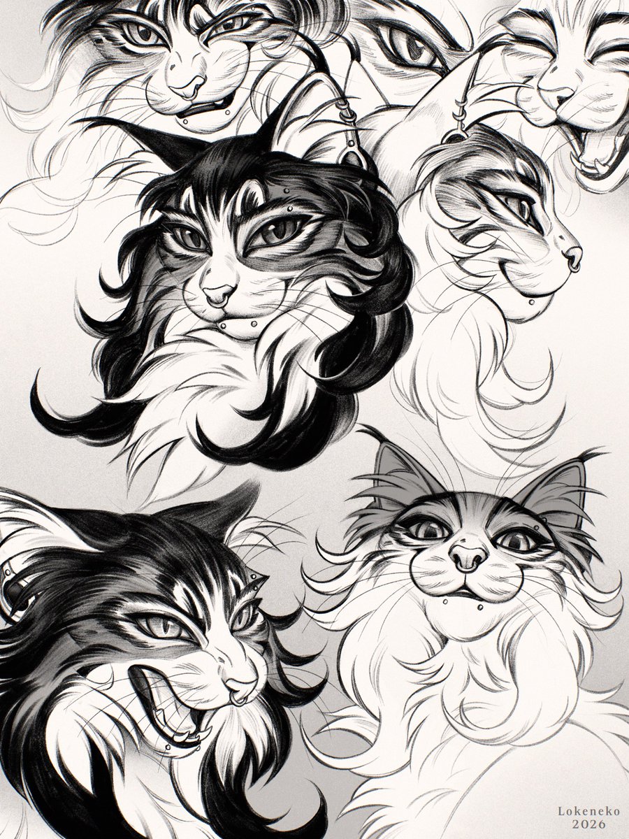 Lokeneko's tweet photo. Sketch-page of my new fursona!#sketch #oc https://t.co/IZlR90DI1R