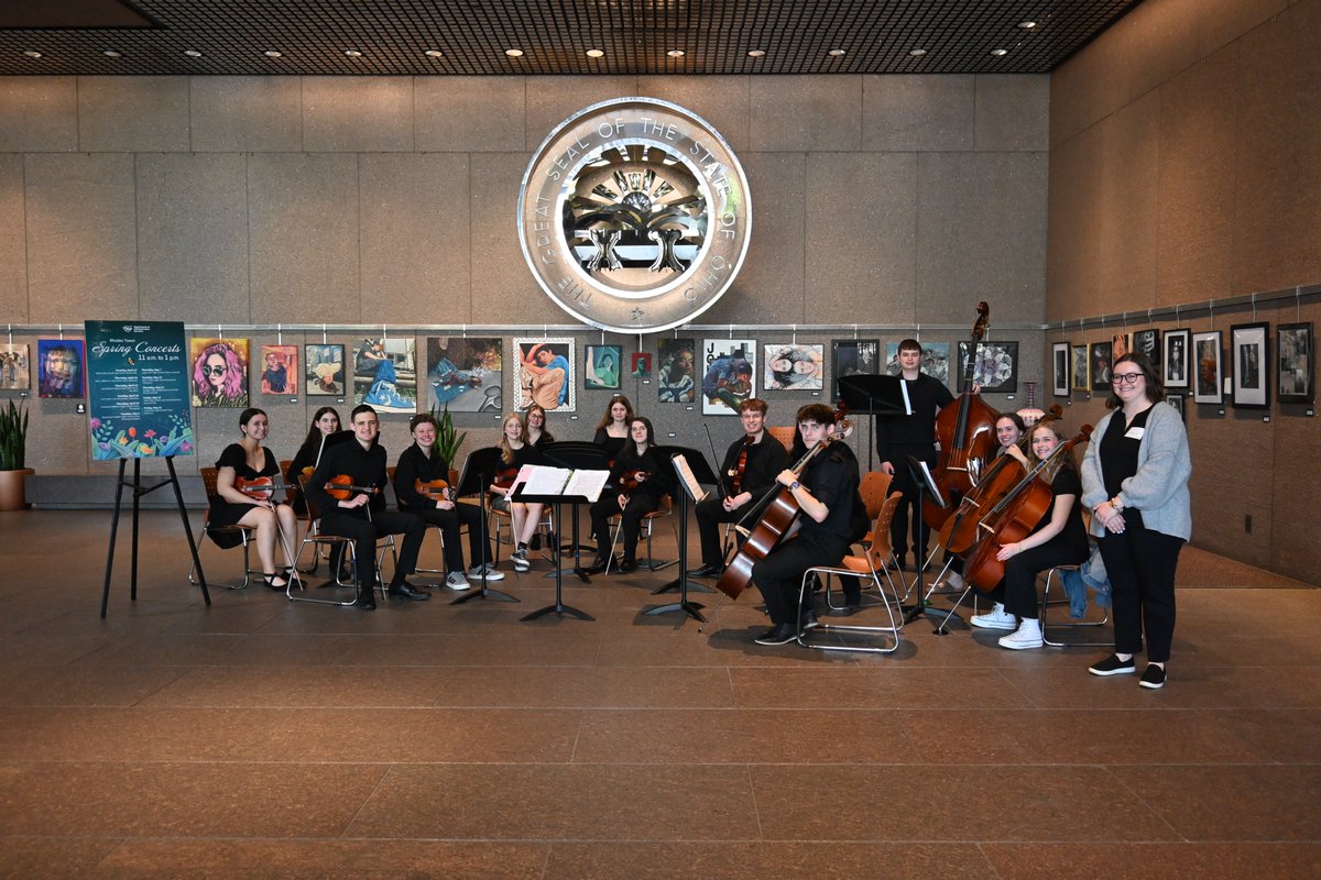 OhioDAS's tweet photo. Thank you @rvschools High School Orchestra for the wonderful performance today in the lobby of the James A. Rhodes State Office Tower! https://t.co/F4b6eqczJc