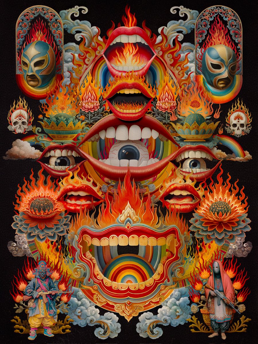 Laprisamata1's tweet photo. Thangka de Fuego https://t.co/uhzthyzyCp