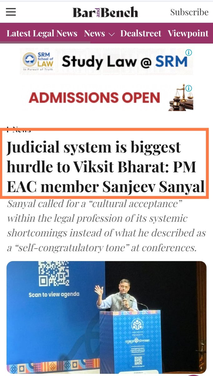 Chs_Rahul's tweet photo. @airnewsalerts This statement of @sanjeevsanyal sir taken seriously by Honourable Supreme Court. Now set up committee and submit recommendation to same man. 

I don't know your game sir👏 https://t.co/i7kYSEbO0T