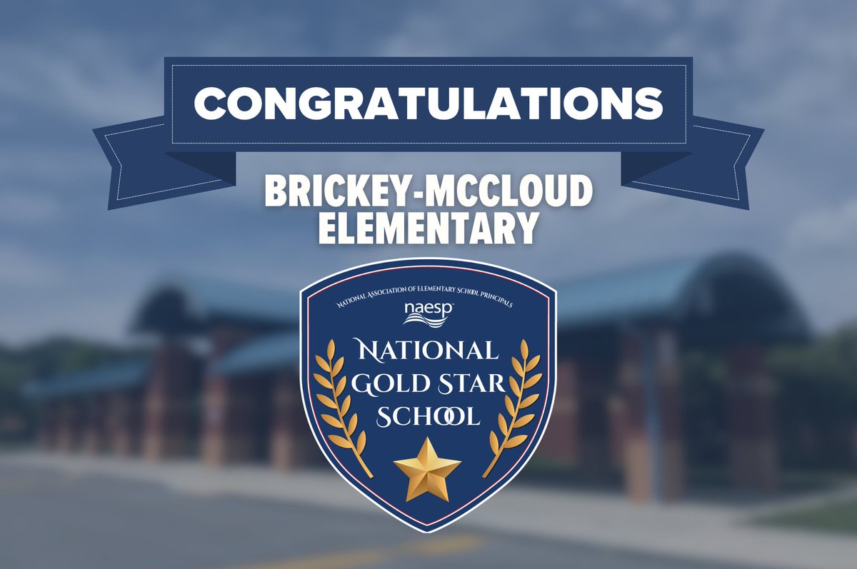 KnoxSchools's tweet photo. Brickey-McCloud Elementary has earned national recognition as a 2026 National Gold Star School from the National Association of Elementary School Principals! 🌟🏆 This honor highlights schools with exceptional leadership and a strong commitment to student success. https://t.co/jQAzeUczWz