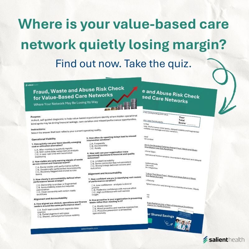 SalientHC's tweet photo. Where is your VBC network quietly losing margin?

This short risk check helps uncover operational blind spots tied to waste, variation and missed intervention windows.

https://t.co/AZSZfSx1QA

#ValueBasedCare #HealthcareAnalytics https://t.co/GG2zUT3gBt