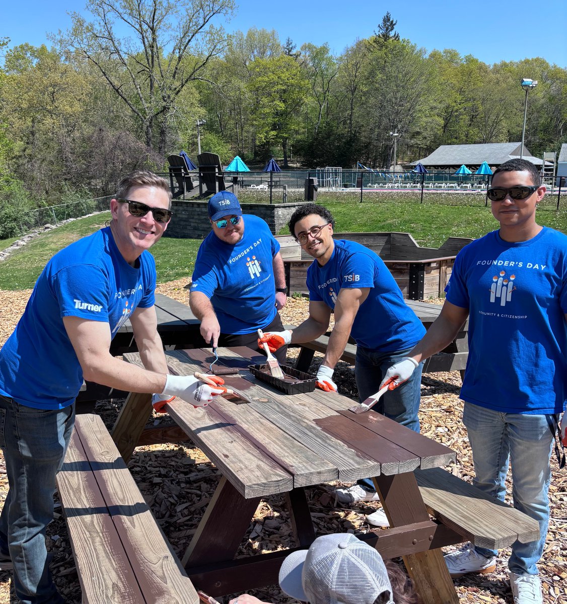 TSIBinc's tweet photo. TSIB employees recently participated in volunteer opportunities in the communities around our offices. Our NJ office volunteered at the Paramus Veterans Memorial Home, where employees served brunch to veterans, spent time connecting with residents, and participated in activities and games.
 
Our CT office volunteered at the Lakewood-Trumbull YMCA’s Camp Tepee, helping prepare the outdoor summer camp for upcoming campers by painting picnic tables, planting flowers, and sorting toys and supplies.
 
We’re proud to support our local communities and veterans.
 
#veterans #volunteering #givingback #communityimpact #TSIB