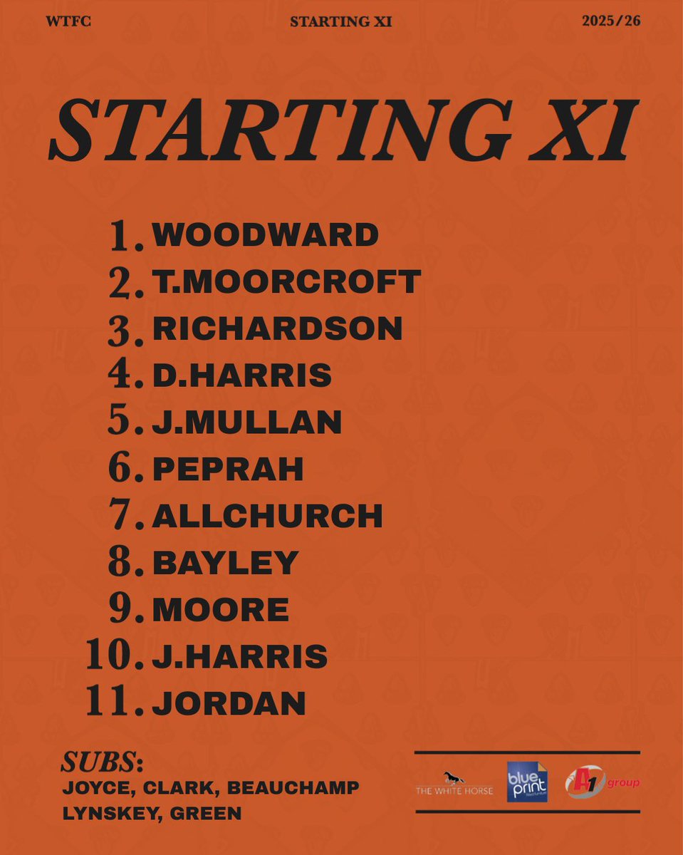 WokinghamTownFC's tweet photo. This evening’s Sumas XI. 📋

12.05.26 | WTFC | @ComCoFL https://t.co/SvAPgS7jRd