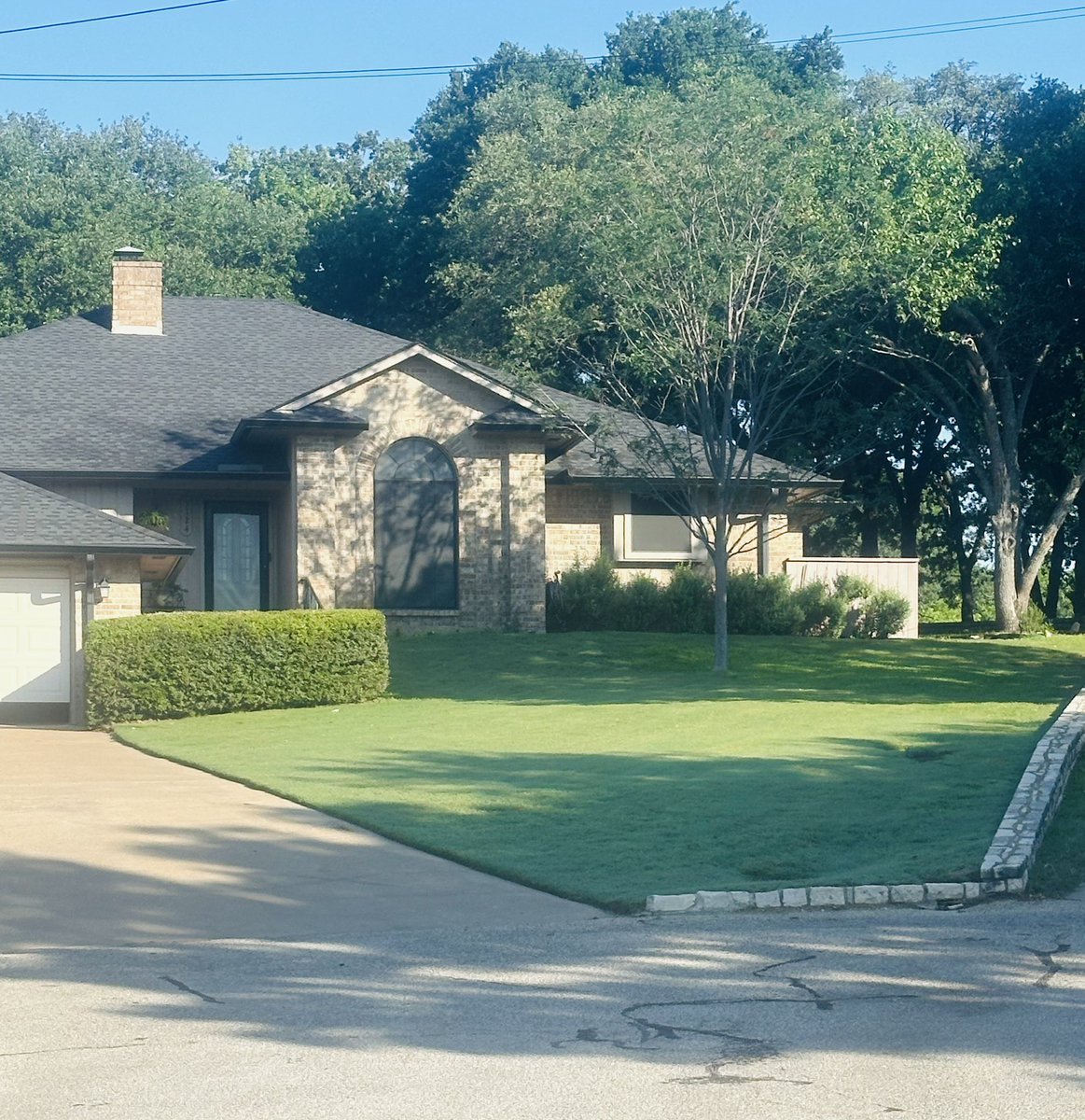 RMourning's tweet photo. If you live in DeCordovaBend, Pecan Plantation, Acton, @cityofgranbury - and aren’t using @garrettgreens…you’re losing out. Our yard on left without G$ vs yard on right WITH G$. #GrassWhisperer #HitEmUp https://t.co/9xS7vPK1Sw