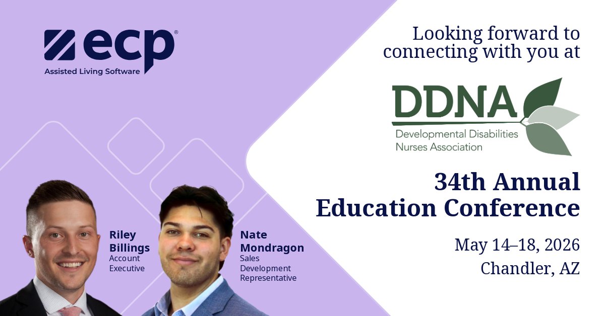 ExtendedCarePro's tweet photo. We’re headed to Arizona this week for the DDNA Annual Conference!

Stop by Booth #30 and say hi to Nate Mondragon and Riley Billings — and see how ECP's AI-powered eMAR builds the 8 Rights of Medication Administration into every workflow for IDD and group home teams. https://t.co/s1apvn6lPX