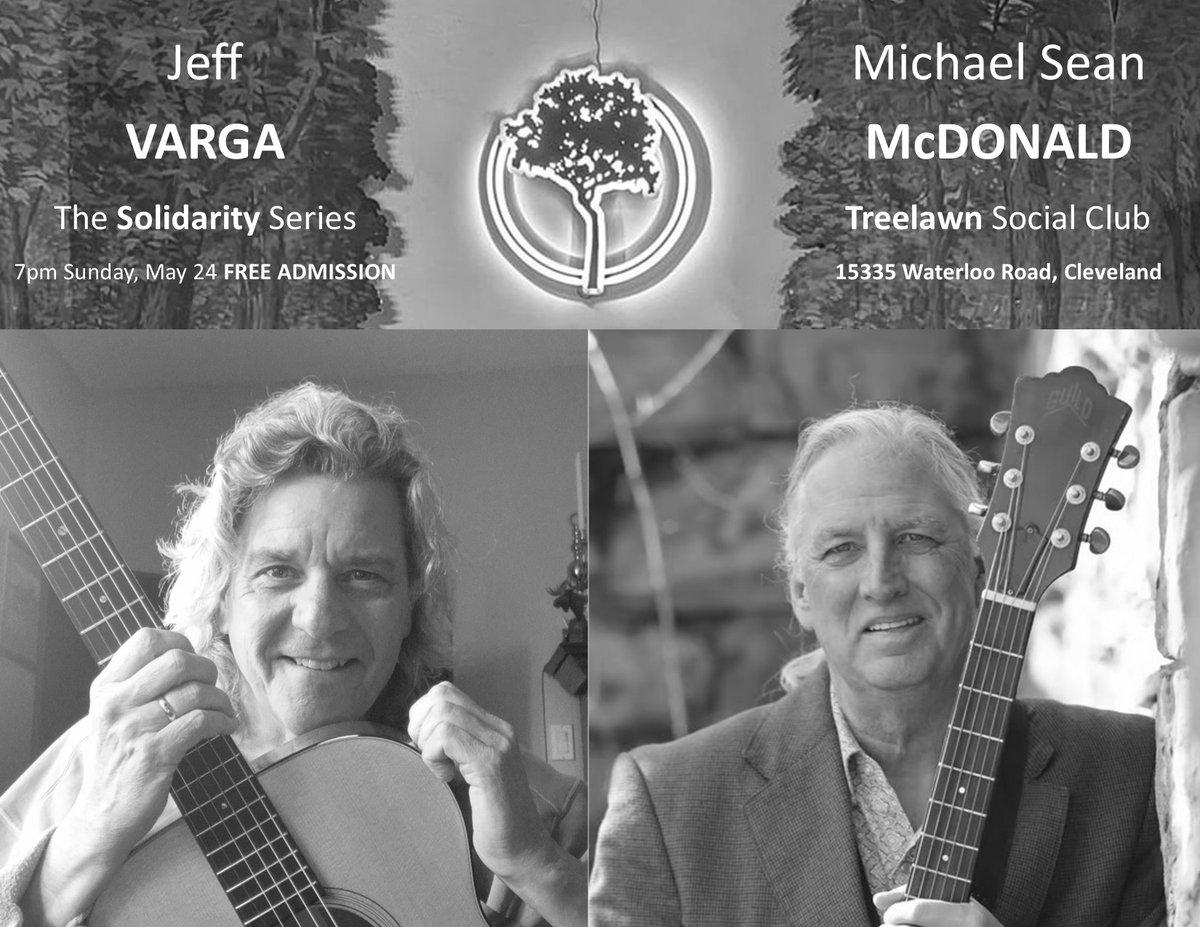 local4afm's tweet photo. The #Solidarity Series is every fourth Sunday of the month at the Treelawn Social Club. We kick off the summer with Jeff Varga and Michael Sean McDonald on May 24. 7-9pm Free Admission. #unionmusicians https://t.co/RMWNAU4J59